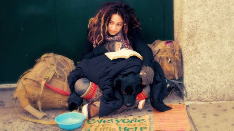 Beautiful homeless girl