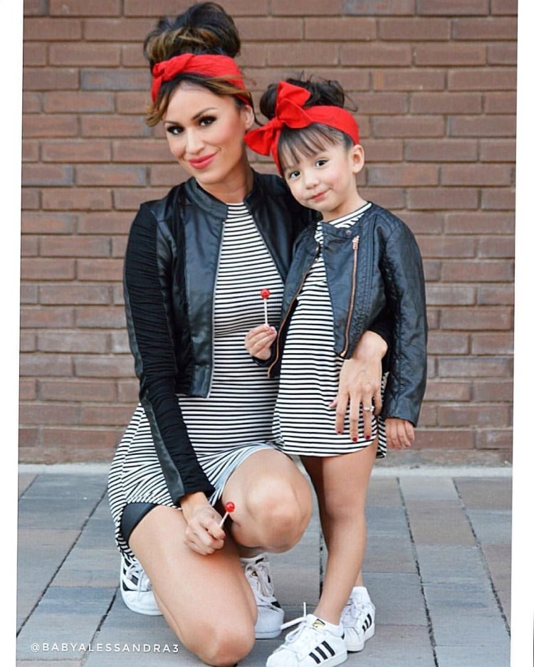 Stylish images of mother and daughter