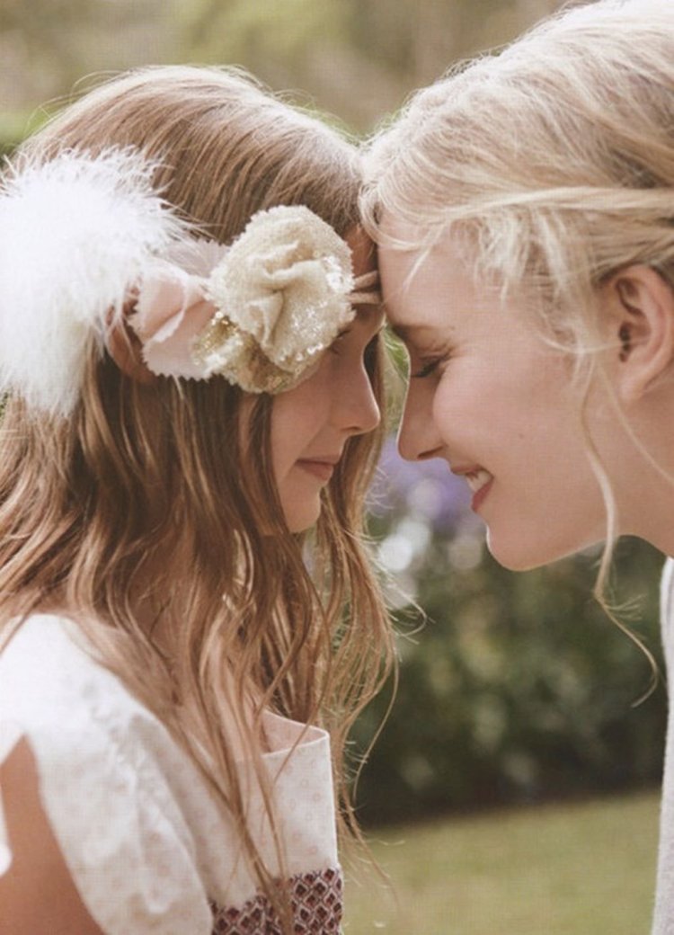 Mom and daughter tenderness