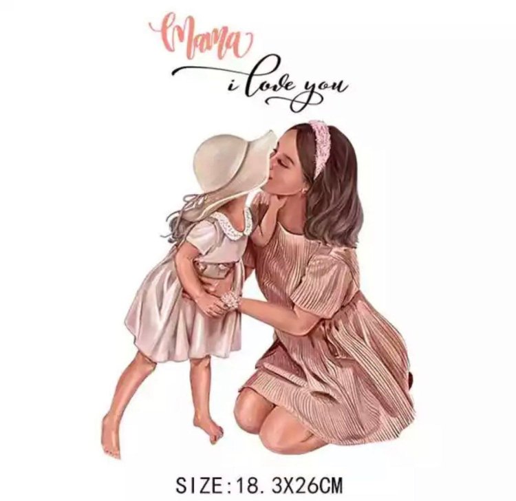 Fashion illustration mom and kids