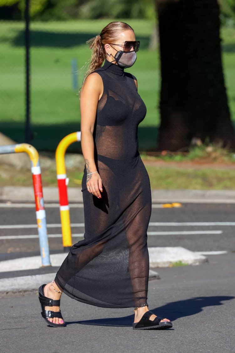 Transparent dress for a corporate party