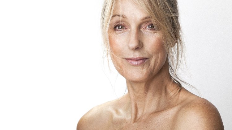The skin of a woman in her 50s