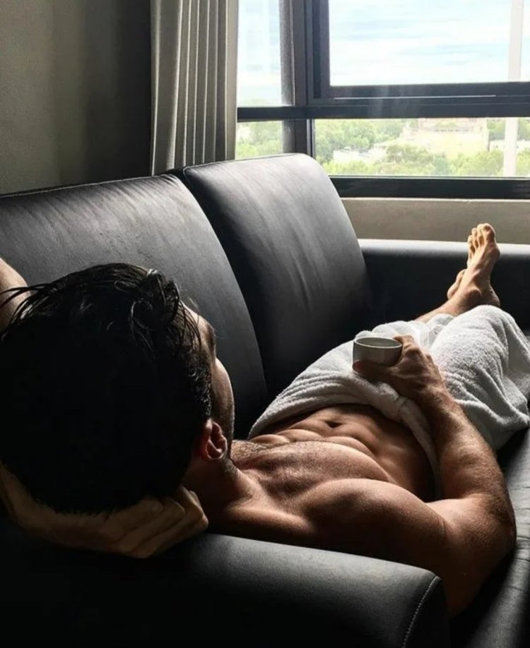 Beautiful breasts and coffee