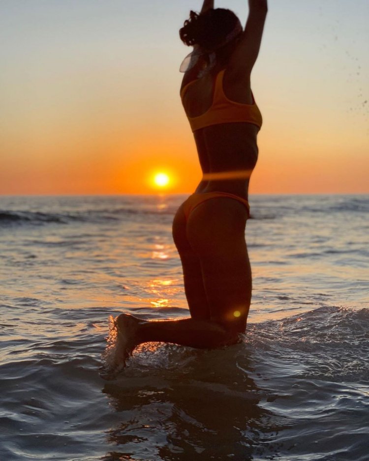 Maria Pedraza in a swimsuit