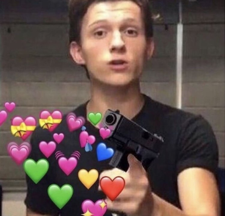 Tom Holland with hearts
