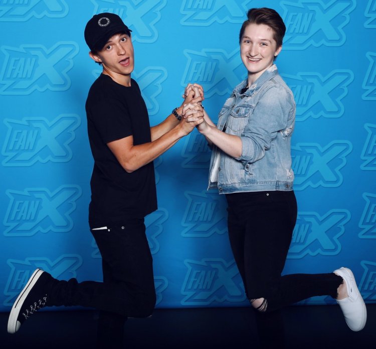 Tom Holland with fans