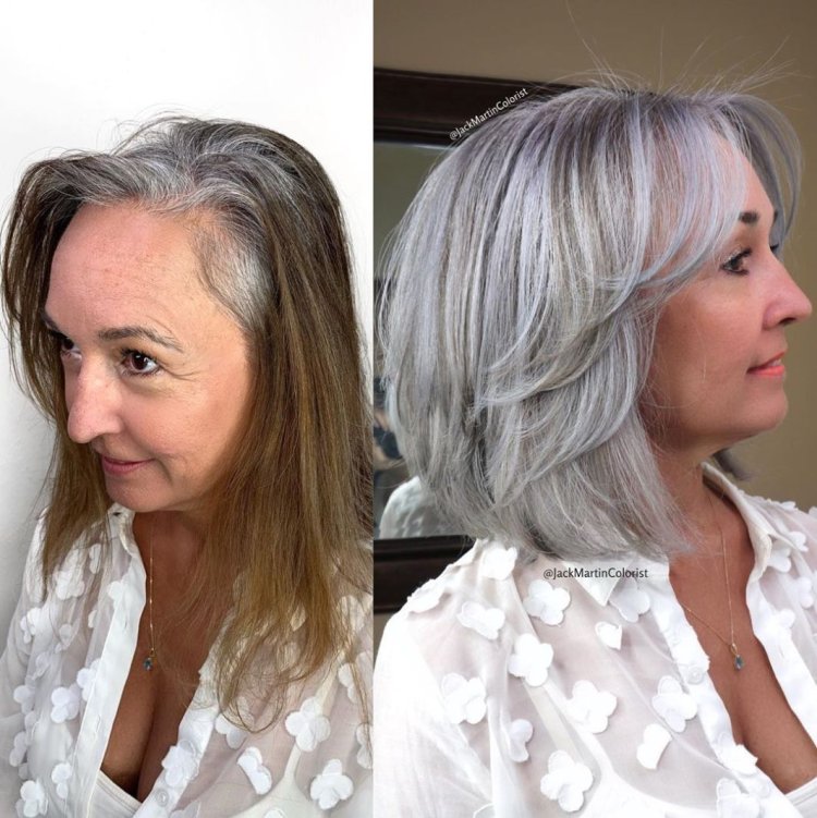 Gray hair toning
