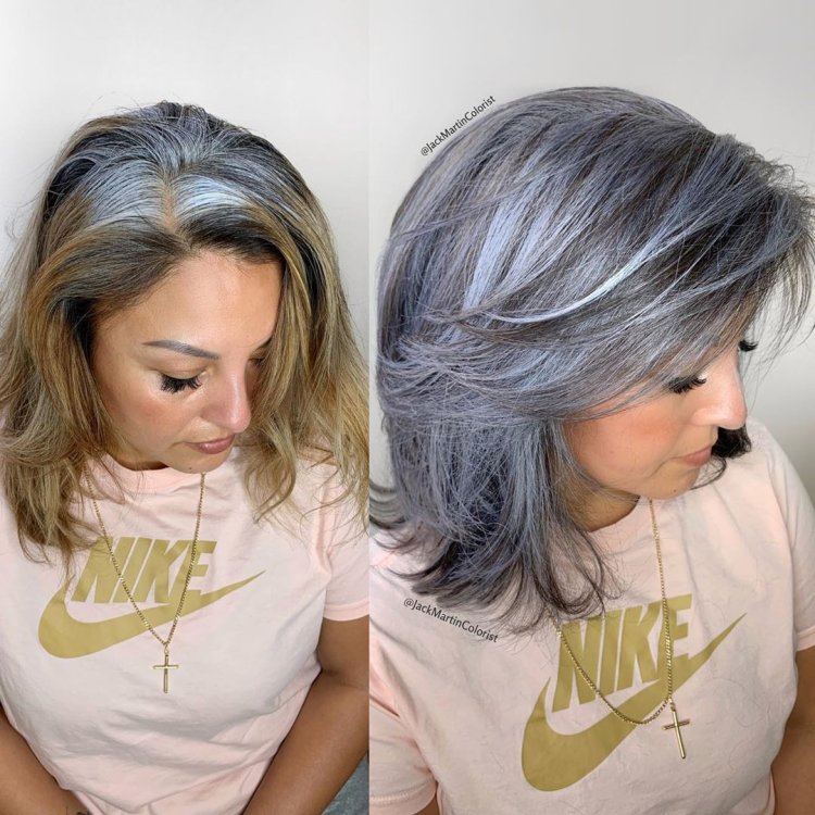 Painting on gray hair