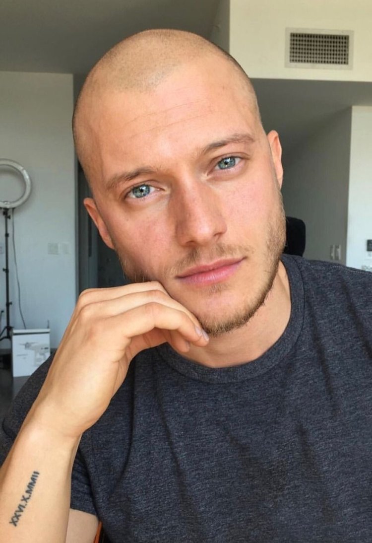 Men's bald haircut