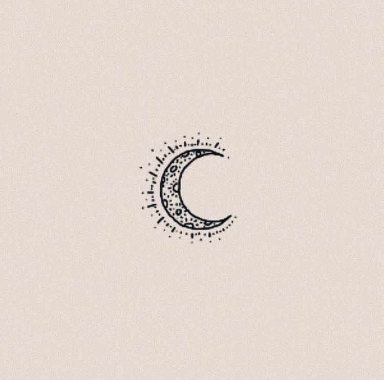 Crescent moon tattoo sketch