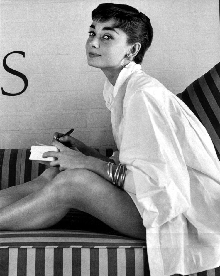 Audrey Hepburn in a shirt