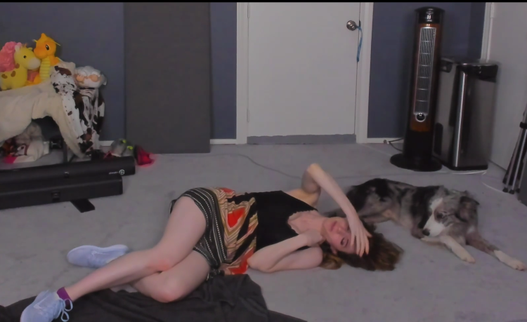 Kathleen Amouranth Syragusa with a dog