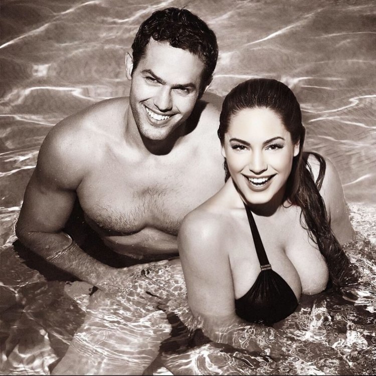 Kelly Brook with her husband