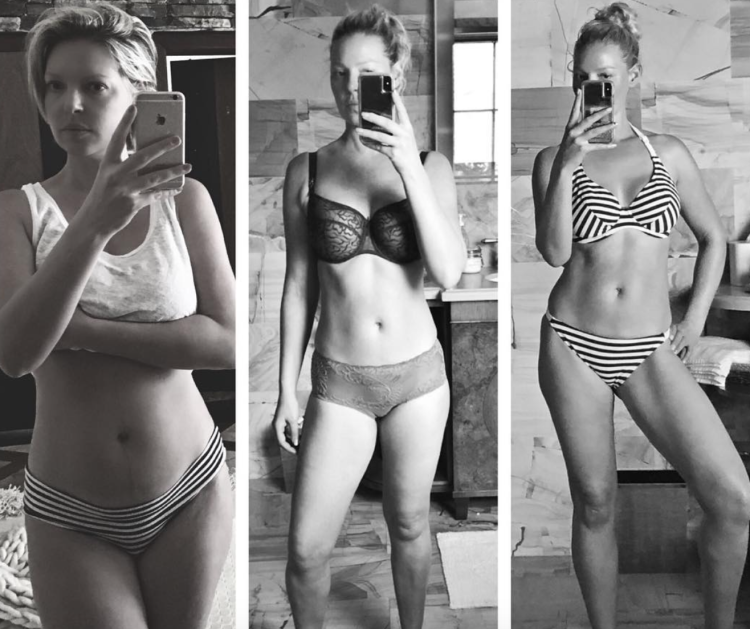 Katherine Heigl in a swimsuit in her youth