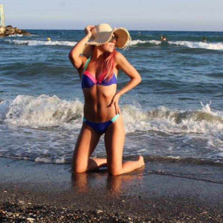 Bernadette Szoks in a swimsuit