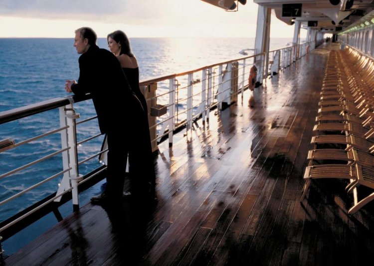 Man on the deck of a cruise ship