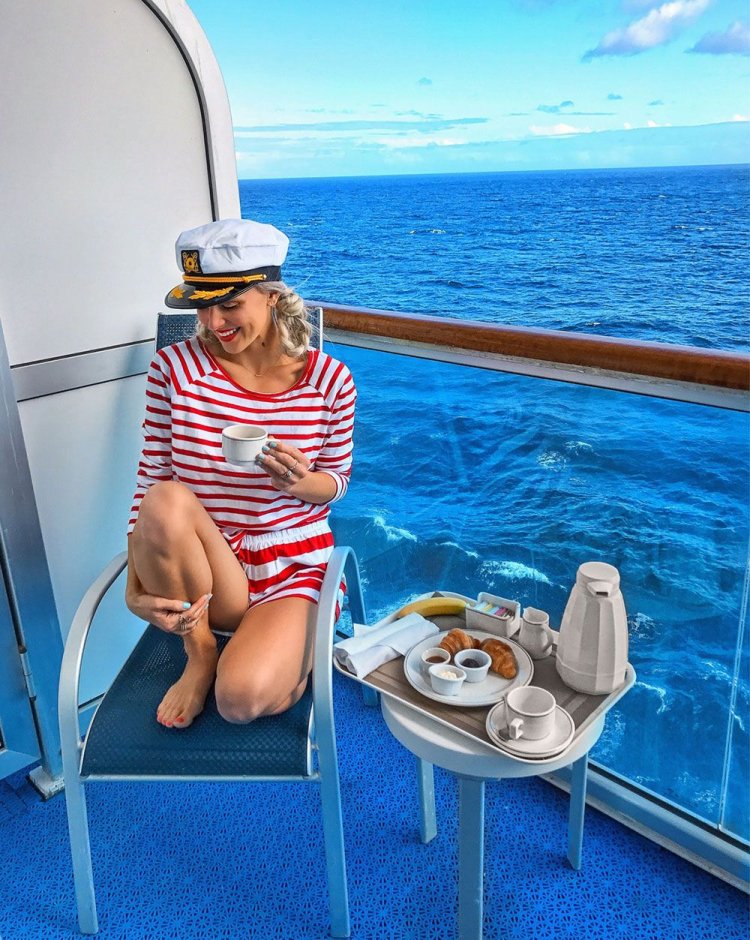 Girl on a cruise ship