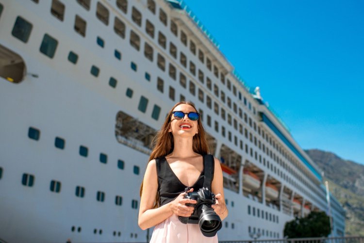 Woman on a cruise ship