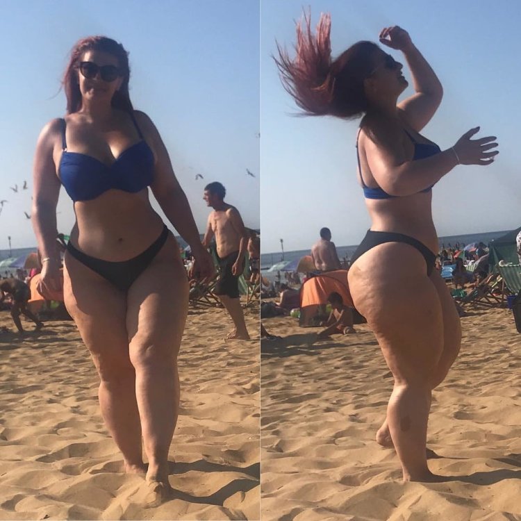 Ioana Chira in a swimsuit in bed