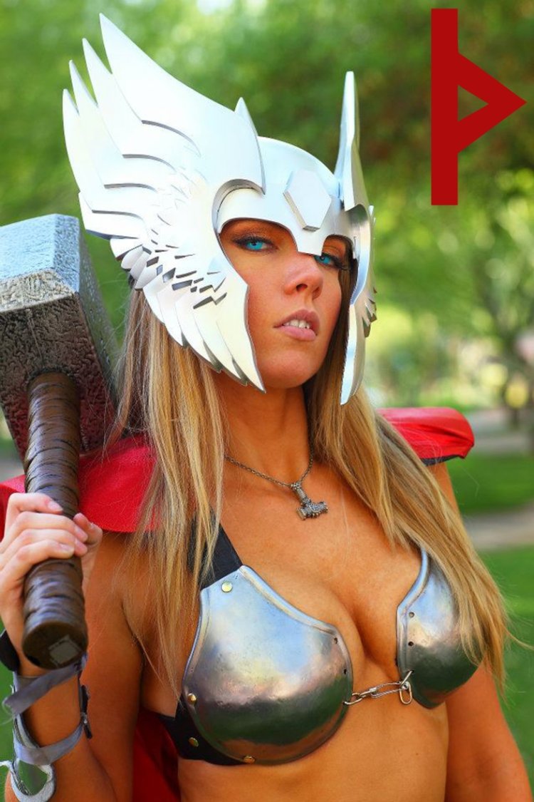 Viking girl in a helmet