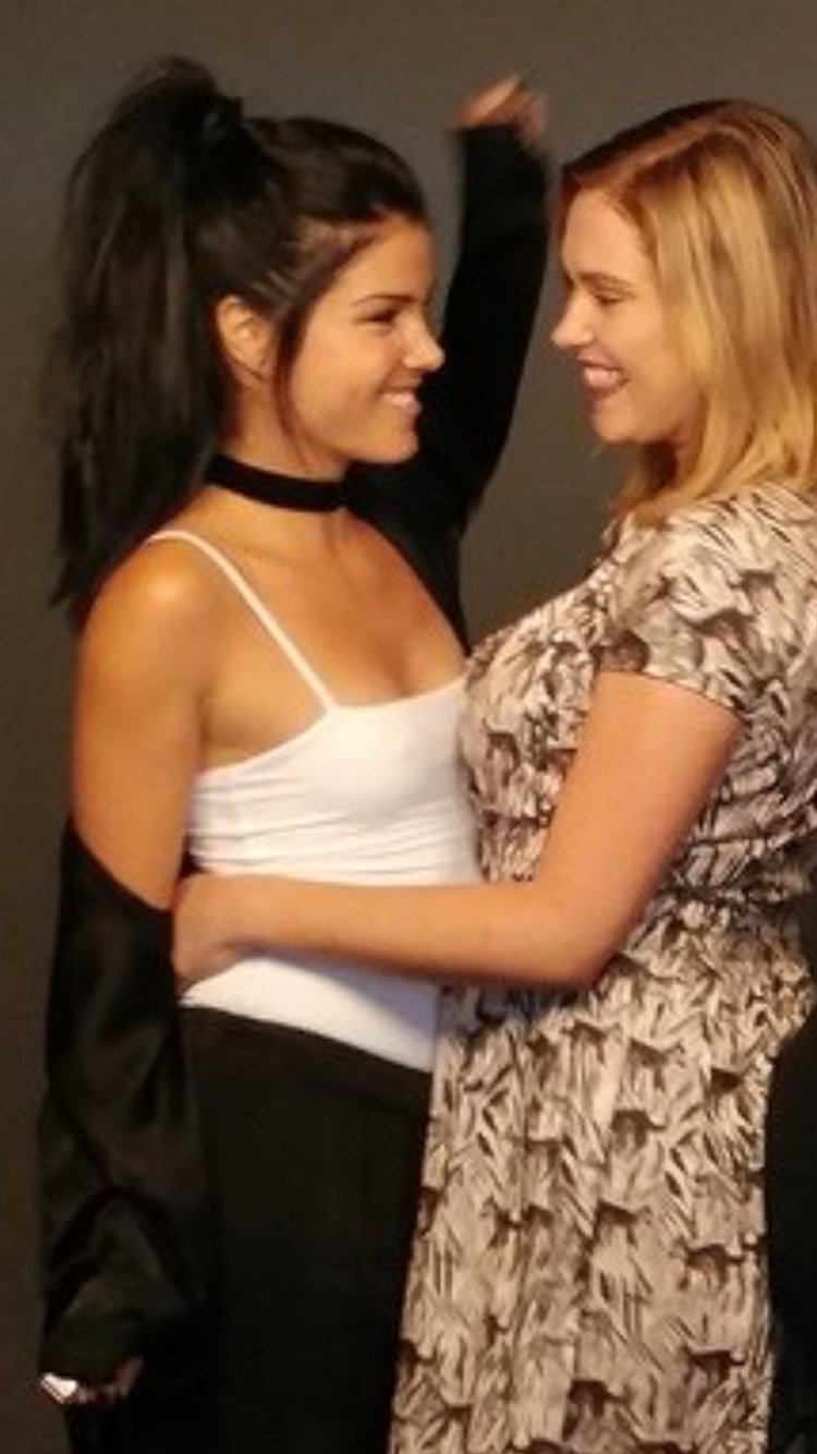 Marie Avgeropoulos and Eliza Taylor