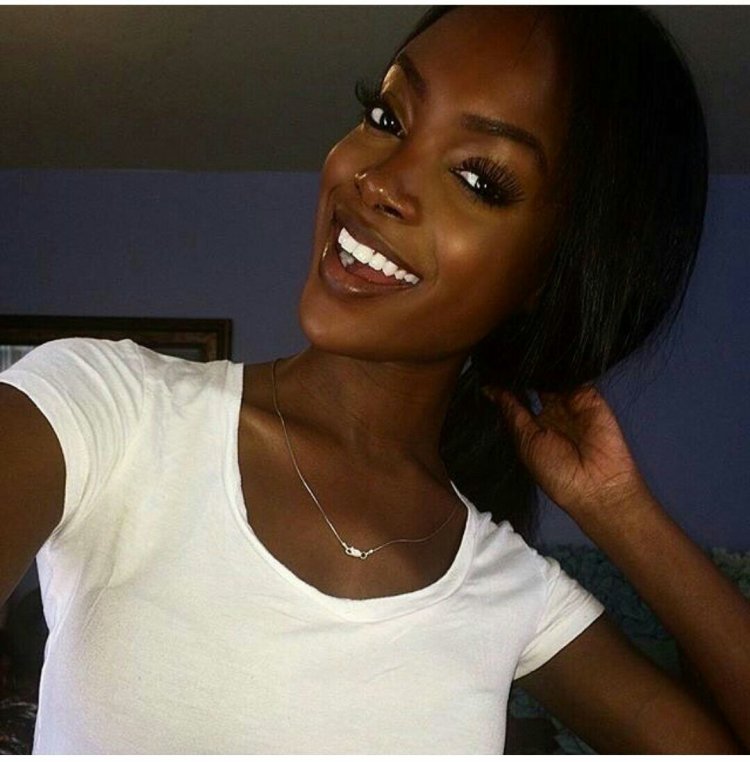 Beautiful black woman selfie