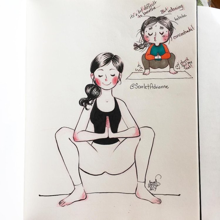 Yoga pictures funny drawn