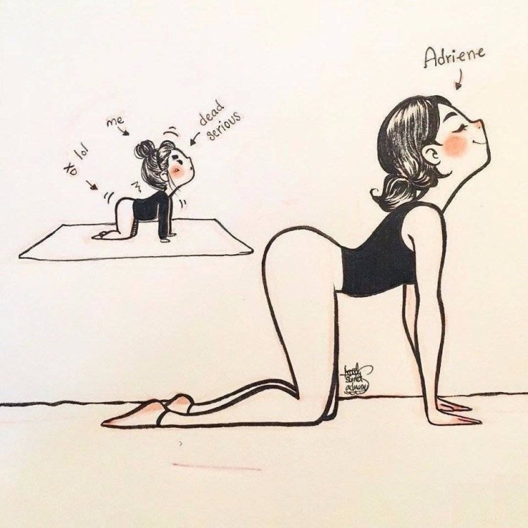 Humor about yoga and stretching