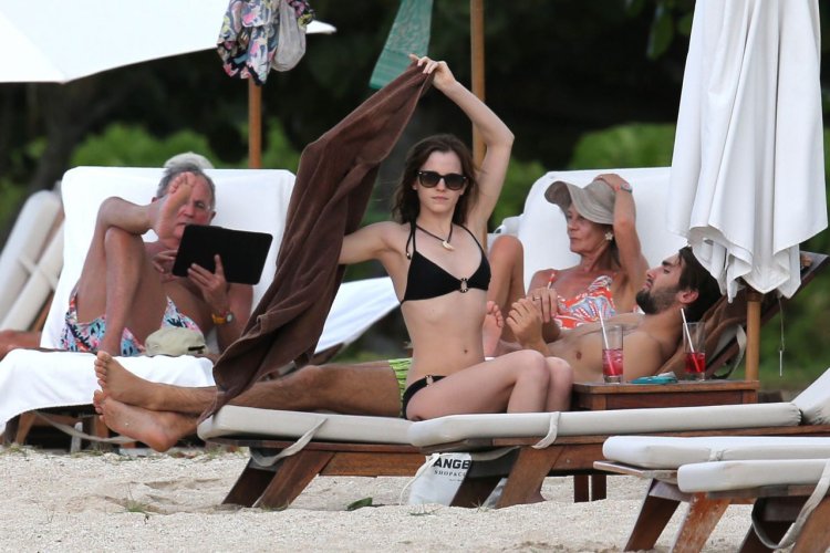 Emma Watson on the beach