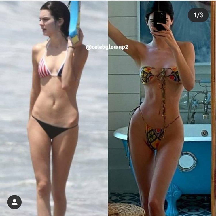 Kendall Jenner in a bikini without photoshop