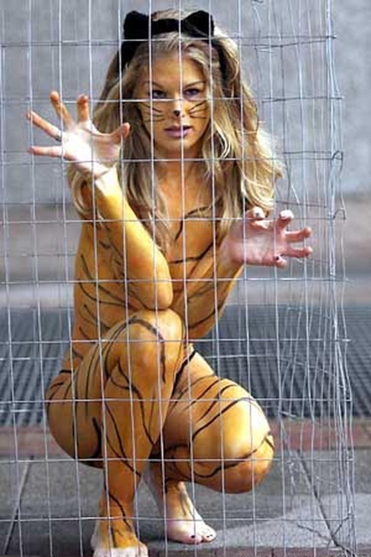 Pet girl in cage