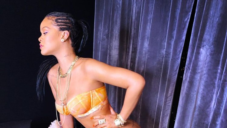 Singer Rihanna breasts