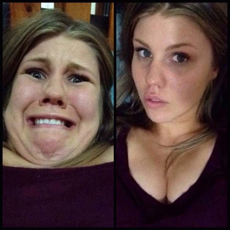 Selfie girls with oily skin