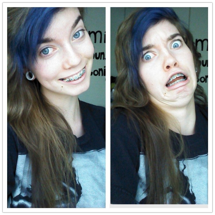 An evil grimace grimacing