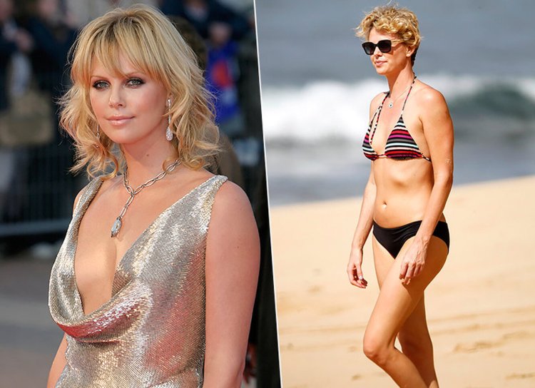 Celebrities with a small bust in a swimsuit