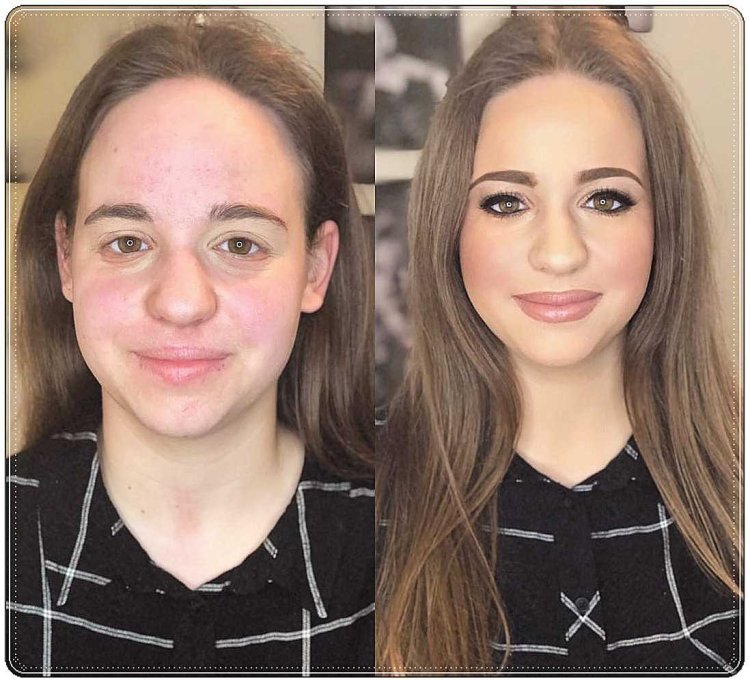 Makeup transformation into a character
