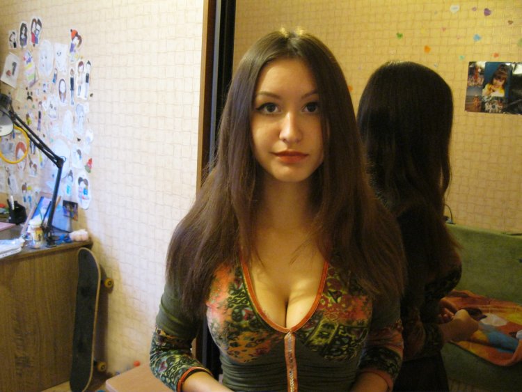 Neckline of girls from social networks