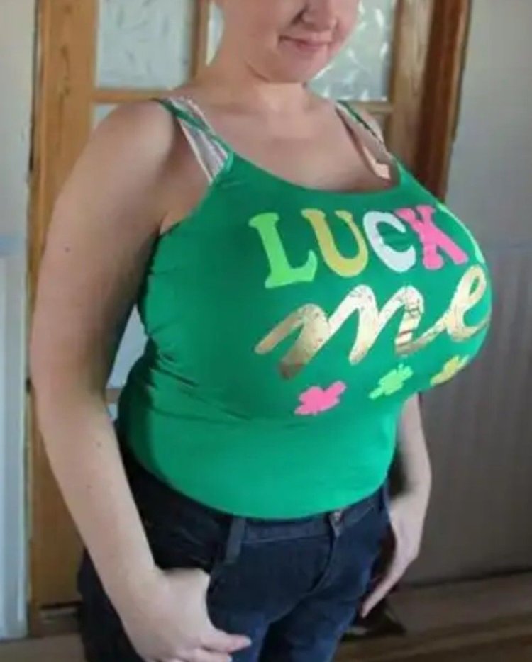 Amateur big breasts on the beach