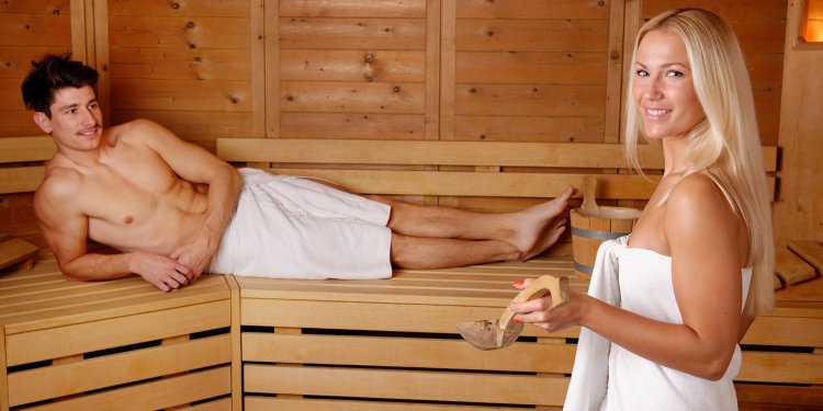 Man in women's sauna