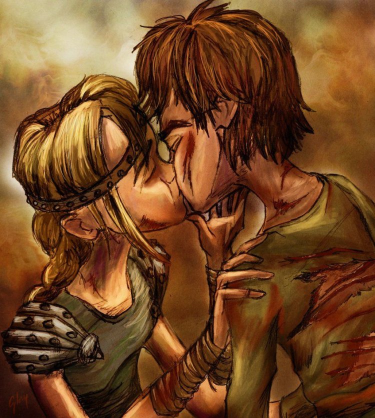 Astrid and hiccup kiss comics