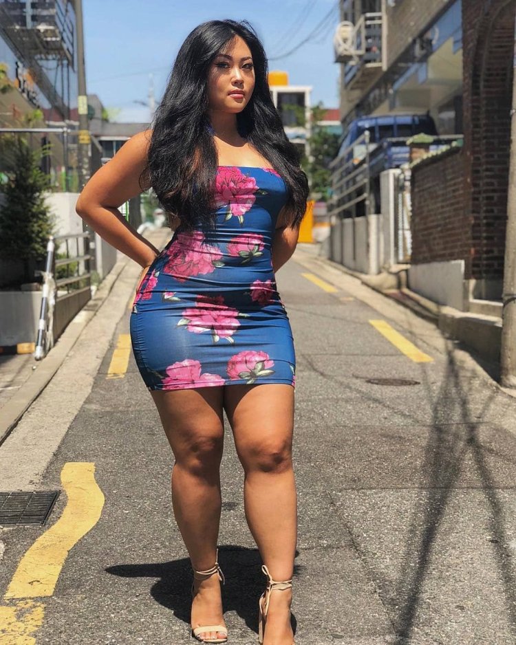 Black girl in a dress