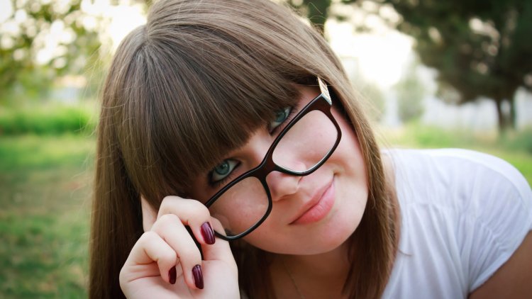 Beautiful girls with glasses