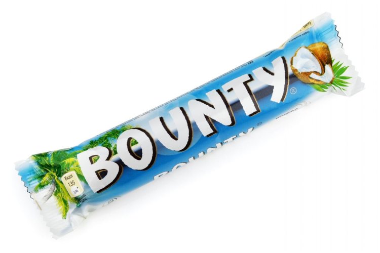 Bounty bar on white background