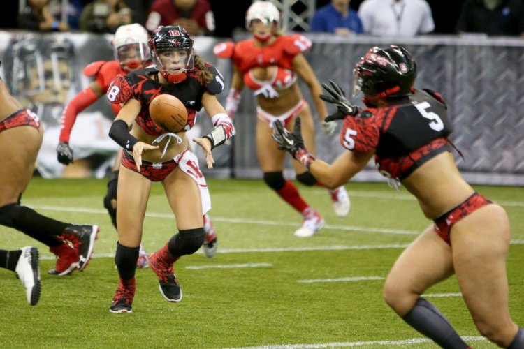 American football in lingerie