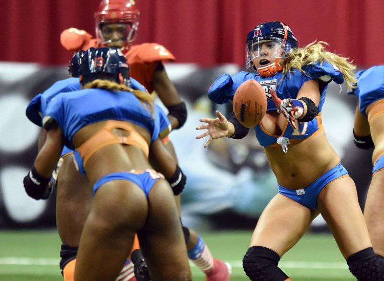American football in lingerie