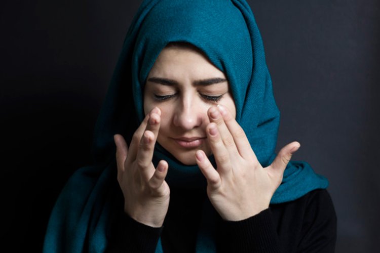 Sad muslim woman