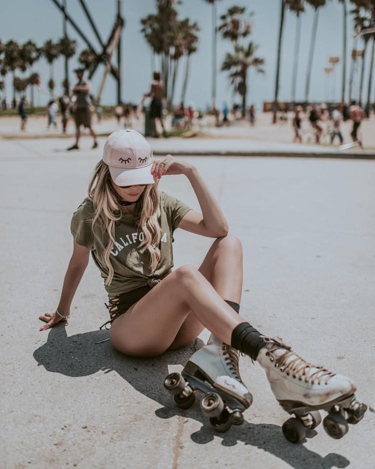 Girl on roller skates