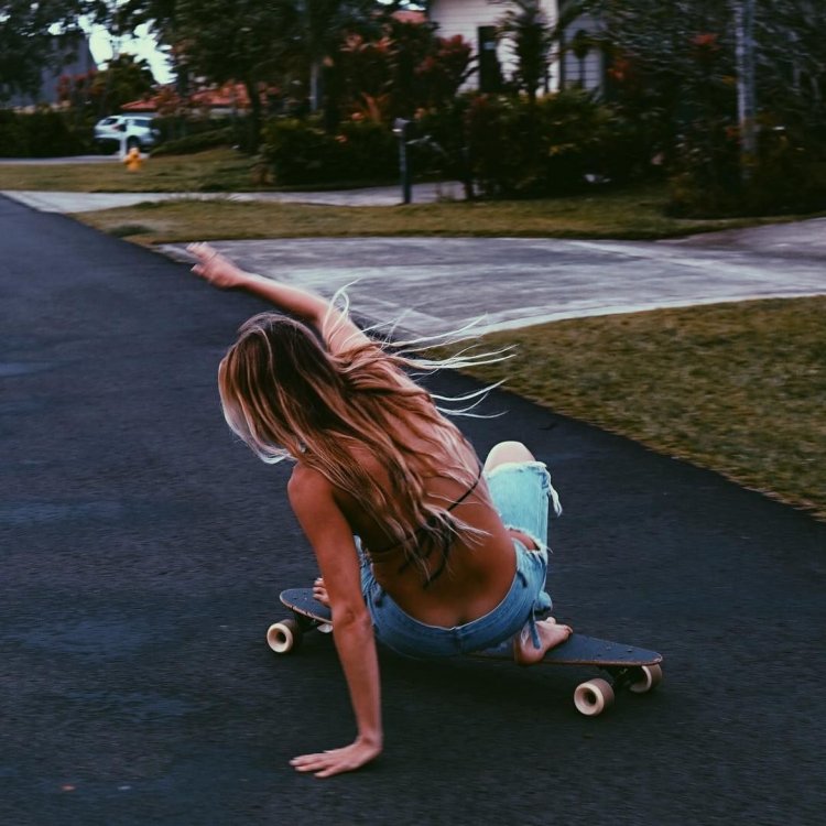 Barefoot on a skateboard