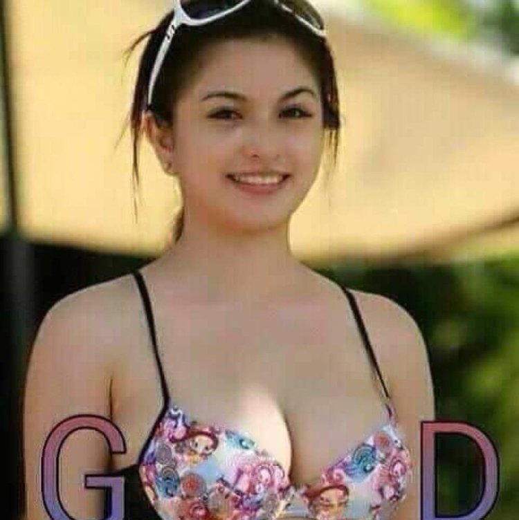 Philippine Stindel in a swimsuit