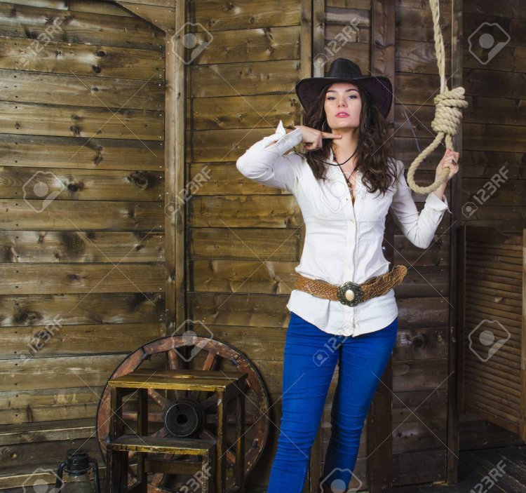 Cowboy girl on the gallows